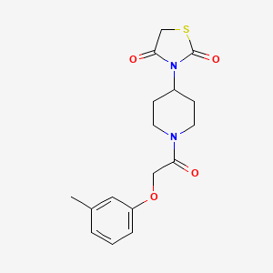 molecular formula C17H20N2O4S B2490483 3-(1-(2-(m-Tolyloxy)acetyl)piperidin-4-yl)thiazolidine-2,4-dione CAS No. 2319831-30-4