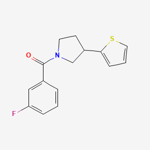 (3-Fluorophenyl)(3-(thiophen-2-yl)pyrrolidin-1-yl)methanone