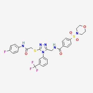 molecular formula C29H26F4N6O5S2 B2490510 N-((5-((2-((4-fluorophenyl)amino)-2-oxoethyl)thio)-4-(3-(trifluoromethyl)phenyl)-4H-1,2,4-triazol-3-yl)methyl)-4-(morpholinosulfonyl)benzamide CAS No. 309967-94-0