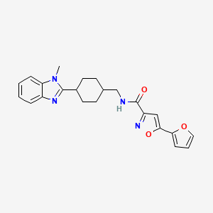 5-(furan-2-yl)-N-((4-(1-methyl-1H-benzo[d]imidazol-2-yl)cyclohexyl)methyl)isoxazole-3-carboxamide