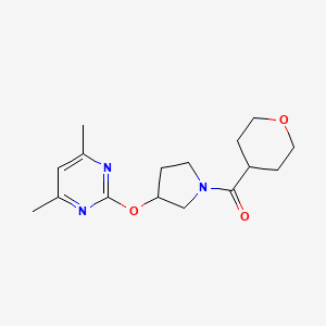 (3-((4,6-dimethylpyrimidin-2-yl)oxy)pyrrolidin-1-yl)(tetrahydro-2H-pyran-4-yl)methanone