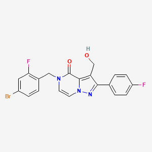 5-(4-bromo-2-fluorobenzyl)-2-(4-fluorophenyl)-3-(hydroxymethyl)pyrazolo[1,5-a]pyrazin-4(5H)-one