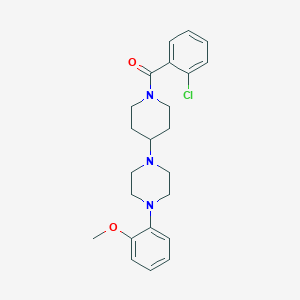 molecular formula C23H28ClN3O2 B249052 1-[1-(2-Chlorobenzoyl)-4-piperidinyl]-4-(2-methoxyphenyl)piperazine 