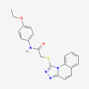 molecular formula C20H18N4O2S B2490521 2-([1,2,4]triazolo[4,3-a]quinolin-1-ylthio)-N-(4-ethoxyphenyl)acetamide CAS No. 671199-09-0