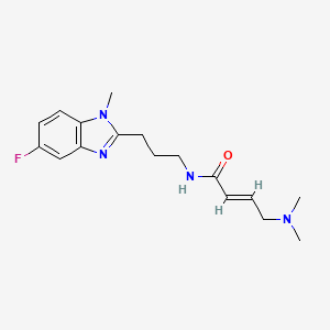 molecular formula C17H23FN4O B2490532 (E)-4-(Dimethylamino)-N-[3-(5-fluoro-1-methylbenzimidazol-2-yl)propyl]but-2-enamide CAS No. 2411338-27-5