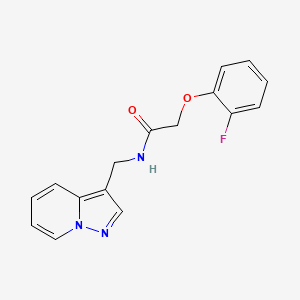 molecular formula C16H14FN3O2 B2490541 2-(2-氟苯氧基)-N-(吡唑并[1,5-a]吡啶-3-基甲基)乙酰胺 CAS No. 1396808-16-4