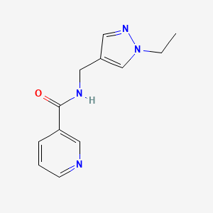molecular formula C12H14N4O B2490542 N-[(1-ethyl-1H-pyrazol-4-yl)methyl]pyridine-3-carboxamide CAS No. 514856-39-4