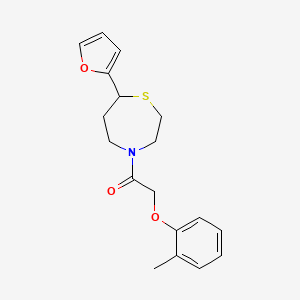 molecular formula C18H21NO3S B2490548 1-(7-(Furan-2-yl)-1,4-thiazepan-4-yl)-2-(o-tolyloxy)ethanone CAS No. 1787882-88-5