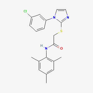 molecular formula C20H20ClN3OS B2490555 2-((1-(3-chlorophenyl)-1H-imidazol-2-yl)thio)-N-mesitylacetamide CAS No. 851079-18-0