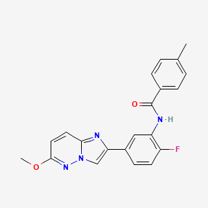 molecular formula C21H17FN4O2 B2490558 N-(2-フルオロ-5-(6-メトキシイミダゾ[1,2-b]ピリダジン-2-イル)フェニル)-4-メチルベンザミド CAS No. 955618-03-8