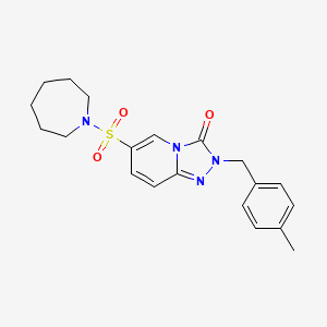 molecular formula C20H24N4O3S B2490563 6-(azepan-1-ylsulfonyl)-2-(4-methylbenzyl)-[1,2,4]triazolo[4,3-a]pyridin-3(2H)-one CAS No. 1251545-05-7