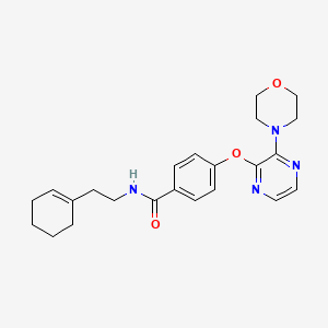 B2490568 N-(2-cyclohex-1-en-1-ylethyl)-4-[(3-morpholin-4-ylpyrazin-2-yl)oxy]benzamide CAS No. 1251674-33-5