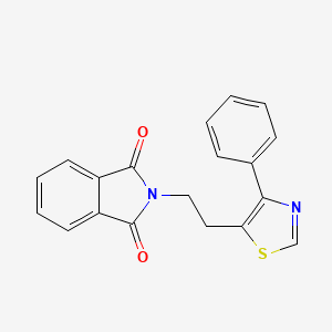 molecular formula C19H14N2O2S B2490570 2-[2-(4-phenyl-1,3-thiazol-5-yl)ethyl]-2,3-dihydro-1H-isoindole-1,3-dione CAS No. 2059484-58-9