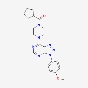 molecular formula C21H25N7O2 B2490571 cyclopentyl(4-(3-(4-methoxyphenyl)-3H-[1,2,3]triazolo[4,5-d]pyrimidin-7-yl)piperazin-1-yl)methanone CAS No. 923515-71-3