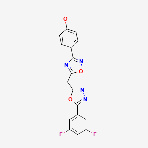 5-((5-(3,5-Difluorophenyl)-1,3,4-oxadiazol-2-yl)methyl)-3-(4-methoxyphenyl)-1,2,4-oxadiazole