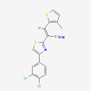 (E)-2-(4-(3,4-dichlorophenyl)thiazol-2-yl)-3-(3-methylthiophen-2-yl)acrylonitrile