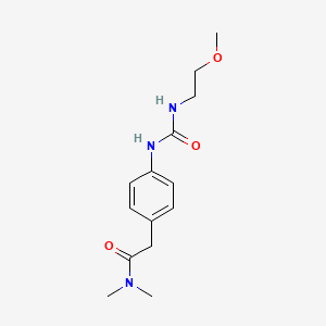 molecular formula C14H21N3O3 B2490608 2-(4-(3-(2-methoxyethyl)ureido)phenyl)-N,N-dimethylacetamide CAS No. 1207005-85-3