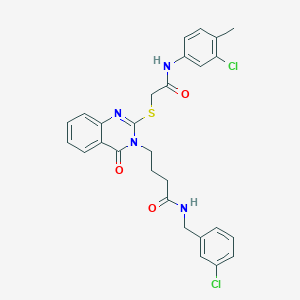 4-[2-[2-(3-chloro-4-methylanilino)-2-oxoethyl]sulfanyl-4-oxoquinazolin-3-yl]-N-[(3-chlorophenyl)methyl]butanamide