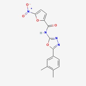 molecular formula C15H12N4O5 B2490648 N-[5-(3,4-二甲基苯基)-1,3,4-噁二唑-2-基]-5-硝基呋喃-2-羧酰胺 CAS No. 899982-52-6