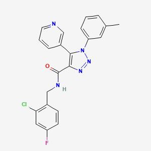 molecular formula C22H17ClFN5O B2490653 N-(2-chloro-4-fluorobenzyl)-5-(pyridin-3-yl)-1-(m-tolyl)-1H-1,2,3-triazole-4-carboxamide CAS No. 1251613-58-7