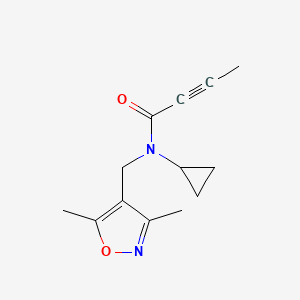 molecular formula C13H16N2O2 B2490657 N-Cyclopropyl-N-[(3,5-dimethyl-1,2-oxazol-4-yl)methyl]but-2-ynamide CAS No. 2411244-74-9