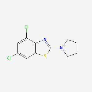 molecular formula C11H10Cl2N2S B2490664 4,6-Dichloro-2-pyrrolidin-1-yl-1,3-benzothiazole CAS No. 252866-96-9