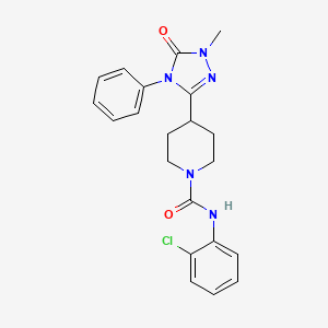 molecular formula C21H22ClN5O2 B2490666 N-(2-chlorophenyl)-4-(1-methyl-5-oxo-4-phenyl-4,5-dihydro-1H-1,2,4-triazol-3-yl)piperidine-1-carboxamide CAS No. 1421481-98-2