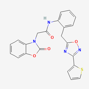 2-(2-oxobenzo[d]oxazol-3(2H)-yl)-N-(2-((3-(thiophen-2-yl)-1,2,4-oxadiazol-5-yl)methyl)phenyl)acetamide
