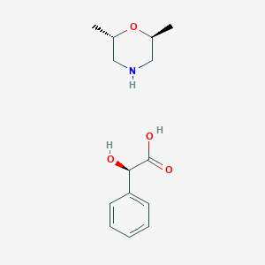 molecular formula C14H21NO4 B2490672 (2S,6S)-2,6-二甲基吗啉；(2R)-2-羟基-2-苯乙酸 CAS No. 943344-44-3