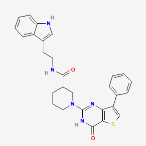 N-[2-(1H-indol-3-yl)ethyl]-1-(4-oxo-7-phenyl-3,4-dihydrothieno[3,2-d]pyrimidin-2-yl)piperidine-3-carboxamide