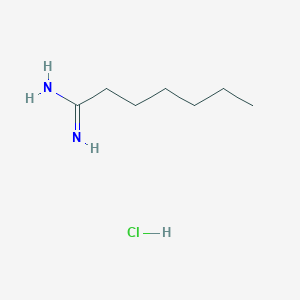 molecular formula C7H17ClN2 B2490682 Heptanamidine hydrochloride CAS No. 57297-28-6
