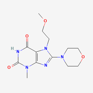molecular formula C13H19N5O4 B2490688 7-(2-Methoxyethyl)-3-methyl-8-morpholin-4-ylpurine-2,6-dione CAS No. 330202-51-2