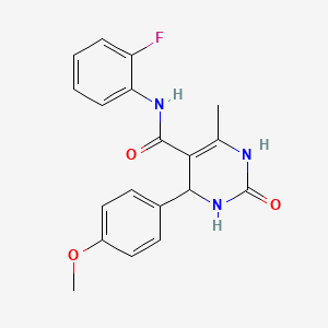 molecular formula C19H18FN3O3 B2490694 N-(2-fluorophenyl)-4-(4-methoxyphenyl)-6-methyl-2-oxo-1,2,3,4-tetrahydropyrimidine-5-carboxamide CAS No. 941948-28-3