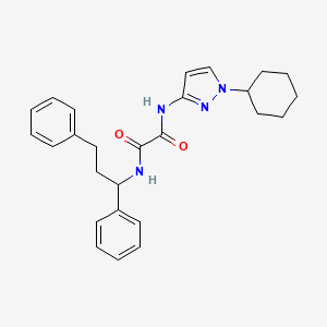 molecular formula C26H30N4O2 B2490700 N-(1-Cyclohexylpyrazol-3-yl)-N'-(1,3-diphenylpropyl)oxamide CAS No. 2419345-60-9