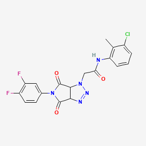 molecular formula C19H14ClF2N5O3 B2490707 N-(3-chloro-2-methylphenyl)-2-[5-(3,4-difluorophenyl)-4,6-dioxo-4,5,6,6a-tetrahydropyrrolo[3,4-d][1,2,3]triazol-1(3aH)-yl]acetamide CAS No. 1052548-37-4