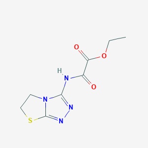 molecular formula C8H10N4O3S B2490709 Ethyl 2-((5,6-dihydrothiazolo[2,3-c][1,2,4]triazol-3-yl)amino)-2-oxoacetate CAS No. 932998-35-1