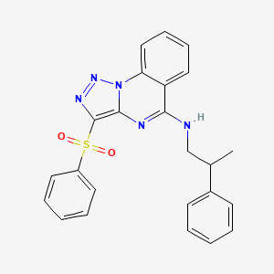molecular formula C24H21N5O2S B2490712 N-(2-phenylpropyl)-3-(phenylsulfonyl)[1,2,3]triazolo[1,5-a]quinazolin-5-amine CAS No. 866340-90-1