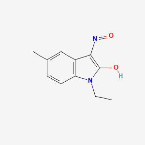 molecular formula C11H12N2O2 B2490723 1-ethyl-3-(hydroxyimino)-5-methyl-2,3-dihydro-1H-indol-2-one CAS No. 1443987-58-3