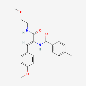 molecular formula C21H24N2O4 B2490726 (Z)-N-(3-((2-methoxyethyl)amino)-1-(4-methoxyphenyl)-3-oxoprop-1-en-2-yl)-4-methylbenzamide CAS No. 297145-56-3