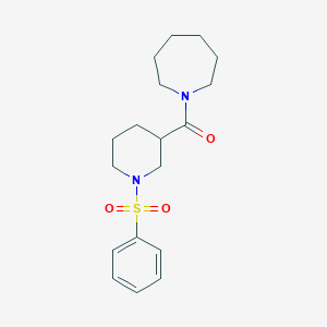 molecular formula C18H26N2O3S B249073 1-{[1-(Phenylsulfonyl)-3-piperidinyl]carbonyl}azepane 