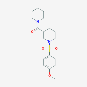 molecular formula C18H26N2O4S B249074 1-[(4-Methoxyphenyl)sulfonyl]-3-(1-piperidinylcarbonyl)piperidine 