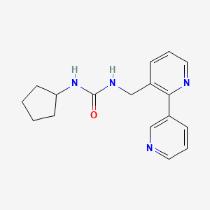 molecular formula C17H20N4O B2490742 1-([2,3'-Bipyridin]-3-ylmethyl)-3-cyclopentylurea CAS No. 2034543-54-7