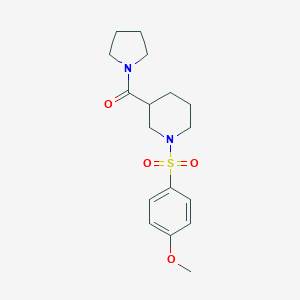 molecular formula C17H24N2O4S B249075 1-[(4-Methoxyphenyl)sulfonyl]-3-(1-pyrrolidinylcarbonyl)piperidine 