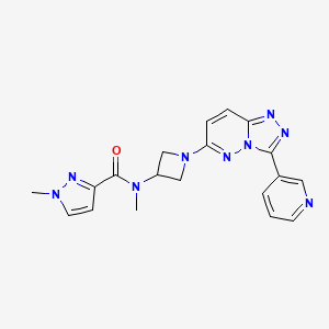molecular formula C19H19N9O B2490755 N,1-Dimethyl-N-[1-(3-pyridin-3-yl-[1,2,4]triazolo[4,3-b]pyridazin-6-yl)azetidin-3-yl]pyrazole-3-carboxamide CAS No. 2380010-40-0