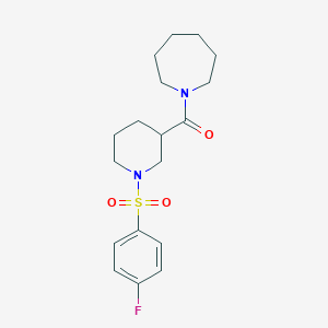 molecular formula C18H25FN2O3S B249076 1-({1-[(4-Fluorophenyl)sulfonyl]-3-piperidinyl}carbonyl)azepane 