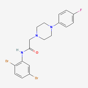 molecular formula C18H18Br2FN3O B2490761 N-(2,5-dibromophenyl)-2-[4-(4-fluorophenyl)piperazin-1-yl]acetamide CAS No. 882083-62-7