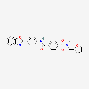molecular formula C26H25N3O5S B2490767 N-(4-(苯并[d]噁唑-2-基)苯基)-4-(N-甲基-N-((四氢呋喃-2-基)甲基)磺酰基)苯甲酰胺 CAS No. 868676-53-3