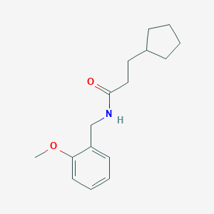 molecular formula C16H23NO2 B249077 3-cyclopentyl-N-(2-methoxybenzyl)propanamide 