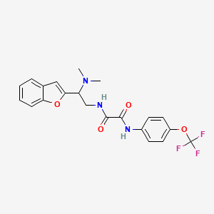 molecular formula C21H20F3N3O4 B2490788 N1-(2-(benzofuran-2-yl)-2-(dimethylamino)ethyl)-N2-(4-(trifluoromethoxy)phenyl)oxalamide CAS No. 2034613-44-8
