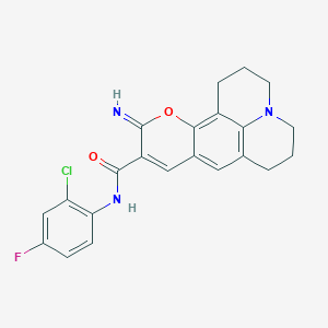 N-(2-chloro-4-fluorophenyl)-11-imino-2,3,6,7-tetrahydro-1H,5H,11H-pyrano[2,3-f]pyrido[3,2,1-ij]quinoline-10-carboxamide